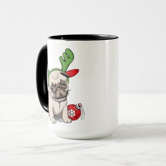 Mug Carlin de chiot de Joyeux Noël (Devant gauche)
