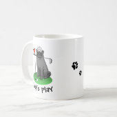 Mug Carlin de golf Jouer Golf (noir) mignon chien drôl (Devant gauche)