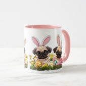 Mug Carlin de Pâques Chiens Lapin Oreilles (Devant droit)