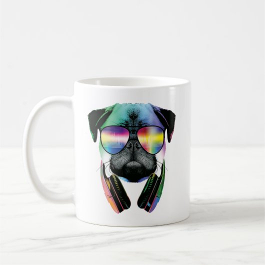 Mug Carlin Dj Avec Casque Drôle Musique Carlin (Gauche)