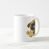 Mug Carlin drôle Jouer Ukulele Cartoon (Devant droit)