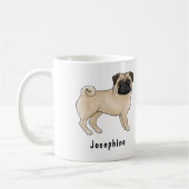 Mug Carlin Faune Chien Cute Cartographié Chien Mops Av (Gauche)