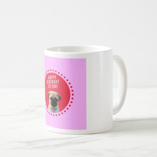 Mug Carlin mignon Chien Chien Heureux Anniversaire Chi (Devant droit)