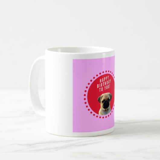 Mug Carlin mignon Chien Chien Heureux Anniversaire Chi (Devant gauche)