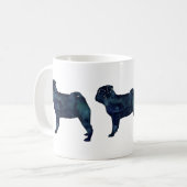 Mug Carlin noir aquarelle silhouette (Devant gauche)