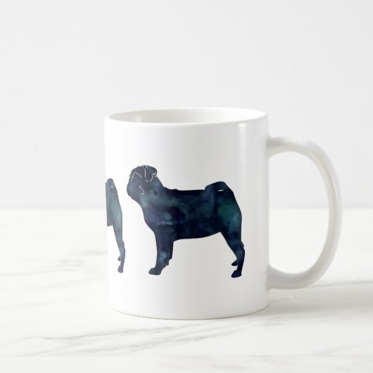 Mug Carlin noir aquarelle silhouette (Droite)