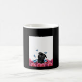 Mug Carlin Noir Avec Papillons Bleus Et Gerberas (Centre)