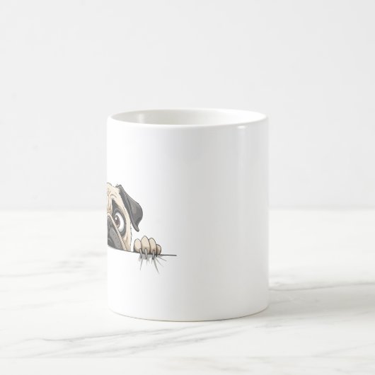 Mug Carlin Peeking mignonne adorable Drôle animal cari (Centre)