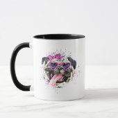 Mug Carlin rose mignon d'aquarelle (Gauche)
