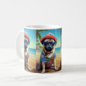 Mug Carlin sur la plage, cadeau d'été pour amoureux de (Devant gauche)