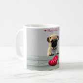 Mug Carlin veut Heureuse Sainte-Valentin Coeur café Mu (Devant gauche)