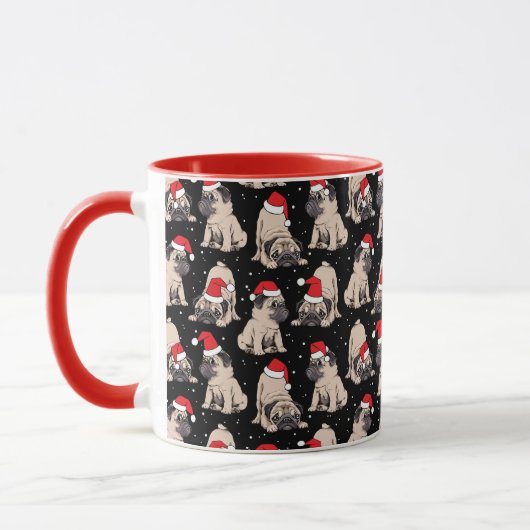 Mug Carlins en Santa Hats Motif de Noël (Gauche)