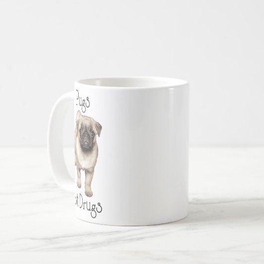 Mug Carlins pas drogues mignon Chien chiot (Devant gauche)