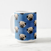 Mug Carlins sur le plaid bleu de gradient (Devant gauche)