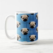 Mug Carlins sur le plaid bleu de gradient (Gauche)