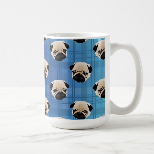 Mug Carlins sur le plaid bleu de gradient (Droite)