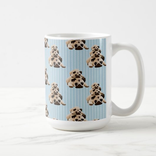 Mug Carlins sur les rayures bleues (Droite)