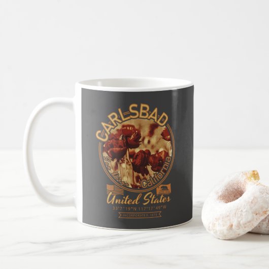 MUG CARLSBAD CALIFORNIA - CHAMPS DE FLEURS CARLSBAD (Avec donut)