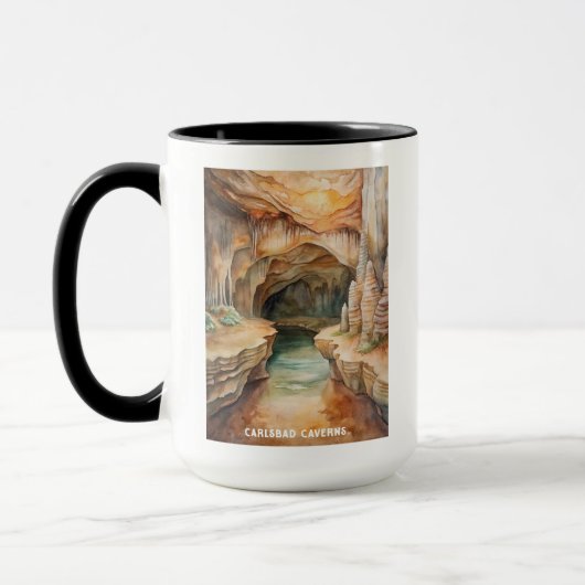 Mug Carlsbad Caverns National Park Aquarelle Peinture (Gauche)