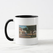 Mug Carmel, CA - Scène de rue avec arbres et magasins (Gauche)