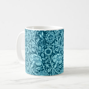 Mug Carnation Art nouveau, Indigo et Sky Blue