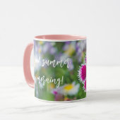 Mug Carnation rose avec marguerites (Devant gauche)