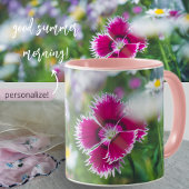 Mug Carnation rose avec marguerites