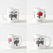 Mug Carnation rouge Je t'aime Maman Floral