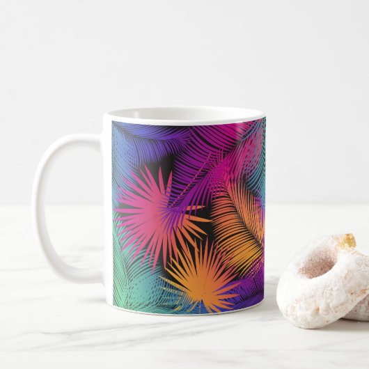 Mug Carnaval Voyage Tropical palmier feuille Jungle (Avec donut)