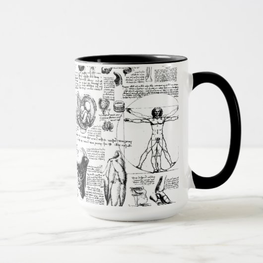 Mug Carnet à dessins de l'anatomie de da Vinci (Droite)