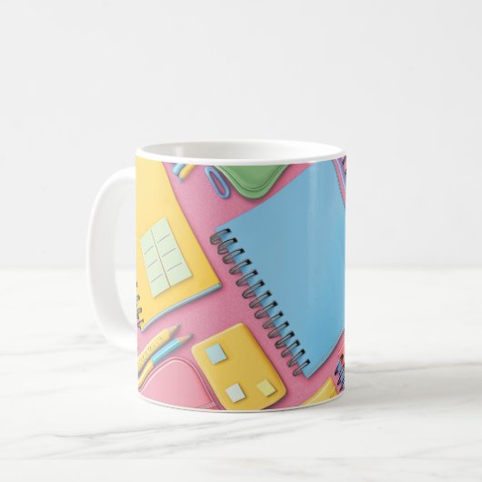 Mug carnet spirale bleu de style moderne est idéal pou (Devant gauche)