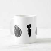 Mug carotte citrouille noire vectorielle légumes (Devant gauche)