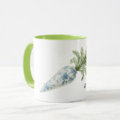 Mug Carotte florale bleu blanc (Devant gauche)
