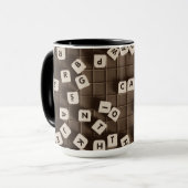 Mug Carpe Diem Carreaux de lettre rayée (Devant gauche)