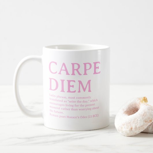 Mug Carpe Diem latin quote (Avec donut)