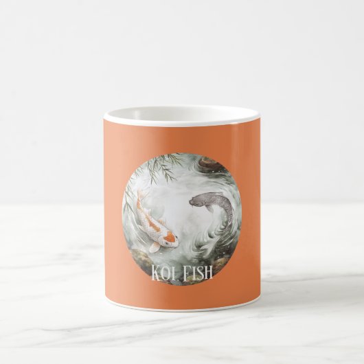 Mug Carpe Koï Orange Blanc (Centre)