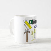 Mug Carpenter Outils Whimsical Dessin (Devant gauche)