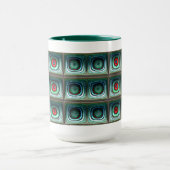 Mug Carré Cool Art Fractal Abstrait (Centre)
