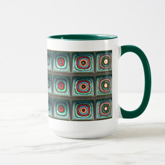 Mug Carré Cool Art Fractal Abstrait (Droite)