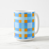 Mug Carré croix Check 10 Blue Orange (Devant droit)
