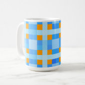 Mug Carré croix Check 10 Blue Orange (Devant gauche)
