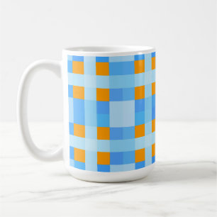 Mug Carré croix Check 10 Blue Orange