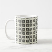 Mug Carré de charme rétro, Noir (Gauche)