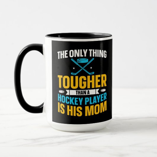 Mug Carré de la mère de hockey dur (Gauche)