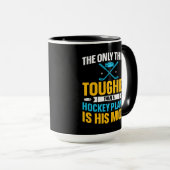 Mug Carré de la mère de hockey dur (Devant droit)