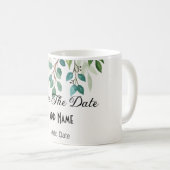 Mug carré de verdure de couronne botanique enregistrer (Devant droit)