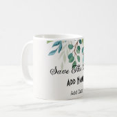 Mug carré de verdure de couronne botanique enregistrer (Devant gauche)