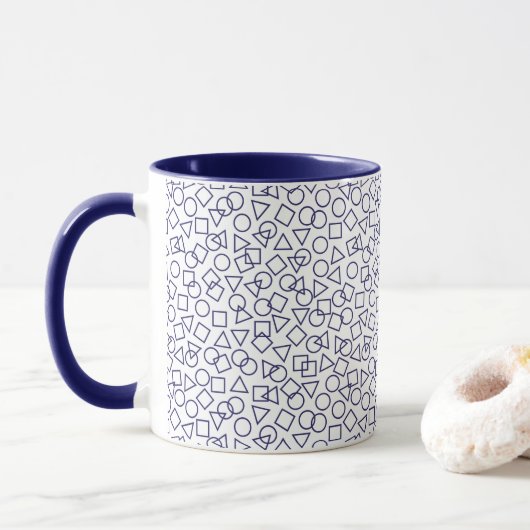 Mug Carré du triangle circulaire (Avec donut)