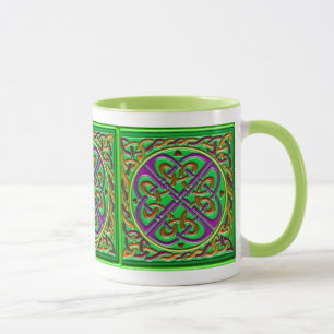 Mug Carré en céramique celtique vert