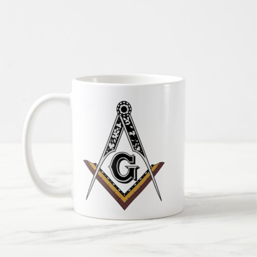 Mug Carré maçonnique et boue de compas (Gauche)